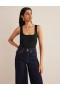 Black Women's Boden Double Layer Square Neck Vest