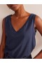 Navy Women's Boden Regular V-neck Slub Vest