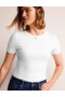 White Women's Boden Cotton Ribbed T shirts