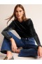 Black Women's Boden Velvet Frill-Trim Tops