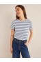 White / Navy Women's Boden Bea Short Sleeve Breton T shirts