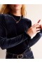 Navy Women's Boden Velvet Frill-Trim Tops
