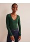 Green Women's Boden Double Layer Scoop Neck Tops
