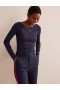 Navy Women's Boden Essential Boat-Neck Jersey Tops