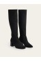 Black Women's Boden Cara Heeled Stretch Knee-high Boots