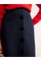 Navy Women's Boden Buttoned Ponte Mini Skirts