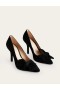 Black Women's Boden Suede-Bow Heeled Court Shoes