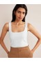 White Women's Boden Double Layer Square Neck Vest