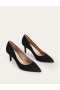 Black Women's Boden Lara Mid-Heeled Court Shoes