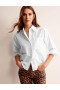 White Women's Boden Relaxed Cotton-Poplin Shirts