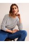 White / Navy Women's Boden Cotton Dropped Shoulder Tops