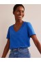 Blue Women's Boden Regular V-neck Slub T shirts