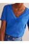 Blue Women's Boden Regular V-neck Slub T shirts