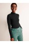 Black Women's Boden Essential High Neck Jersey Tops