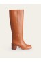 Orange Women's Boden Straight Leather Knee-high Boots