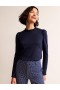 Navy Women's Boden Supersoft Frill Detail Tops