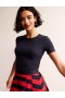 Navy Women's Boden Cotton Ribbed T shirts