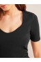 Black Women's Boden Double Layer Short Sleeve Tops