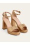 Gold Women's Boden Heeled Platform Sandals