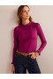 Fuchsia Women's Boden Supersoft Frill Detail Tops