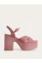 Pink Women's Boden Cross Strap Platform Heels