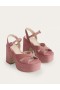 Pink Women's Boden Cross Strap Platform Heels