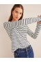 White / Navy Women's Boden Bea Long Sleeve Breton Tops
