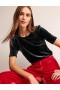 Black Women's Boden Velvet Party T shirts
