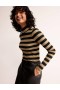 Brown / Black Women's Boden Anna Rib Roll Neck Tops