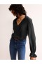 Black Women's Boden Silk Romantic Blouse Tops