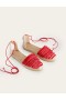 Red Women's Boden Fringe Detail Flat Sandals