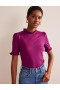 Purple Women's Boden Supersoft Frill Detail T shirts