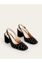 Black Women's Boden Slingback Mid-Heel Heels