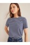 Navy / White Women's Boden Bea Short Sleeve Breton T shirts