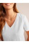 White Women's Boden Regular V-neck Slub T shirts