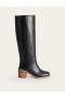 Black Women's Boden Straight Leather Knee-high Boots