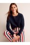 Navy Women's Boden Cotton Dropped Shoulder Tops