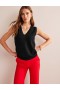 Black Women's Boden Catriona Cotton V-Neck Cardigan