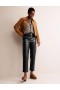 Black Women's Boden Tapered Faux-Leather Pants