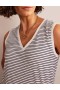 Navy / White Women's Boden Regular V-neck Slub Vest