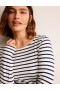 White / Navy Women's Boden Ella Long Sleeve Breton Tops