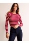Red / Pink Stripes Women's Boden Effie Sparkle Stripe Sweater