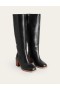 Black Women's Boden Straight Leather Knee-high Boots