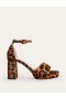 Leopard Women's Boden Heeled Platform Sandals