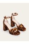 Leopard Women's Boden Heeled Platform Sandals