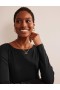 Black Women's Boden Essential Boat-Neck Jersey Tops