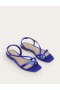 Light Blue Women's Boden Satin Toe Loop Flat Sandals