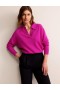 Purple Women's Boden Collared Cashmere Henley Cardigan
