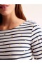 White / Navy Women's Boden Ella Long Sleeve Breton T shirts