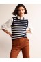 Navy White Women's Boden Fiona Tank Cardigan